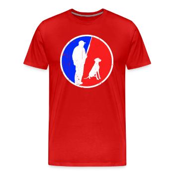 Logo de chasse - T-shirt bio Premium Homme - rouge - Devant - Damien (186cm)