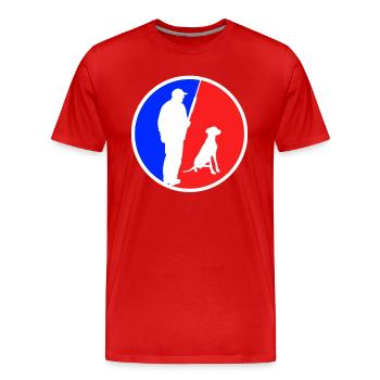 Logo de chasse - T-shirt bio Premium Homme - rouge - Devant - Damien (186cm)