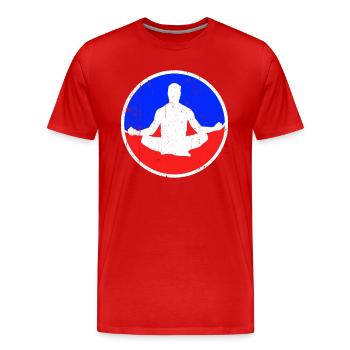 Meditation Logo - Men's Premium Organic T-Shirt - red - Front - Damien (186cm)