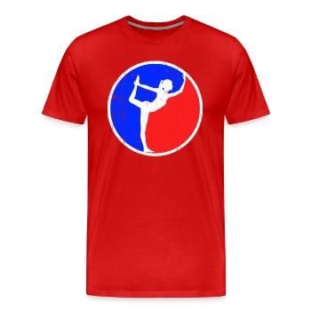 Yoga Logo - Men's Premium Organic T-Shirt - red - Front - Damien (186cm)