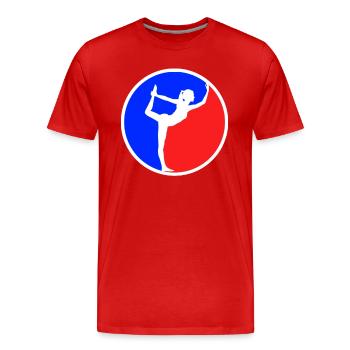 Yoga Logo - Men's Premium Organic T-Shirt - red - Front - Damien (186cm)
