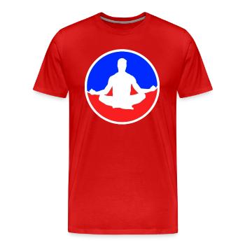 Meditation Logo - Men's Premium Organic T-Shirt - red - Front - Damien (186cm)