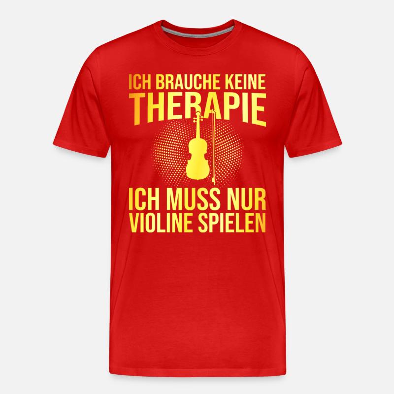 Violine Therapie Spruch - Männer Premium Bio T-Shirt - Rot