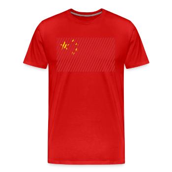 Drapeau de la Chine - T-shirt bio Premium Homme - rouge - Devant - Damien (186cm)