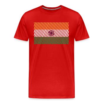 Indien Flagge - Männer Premium Bio T-Shirt - Rot - Vorne - Damien (186cm)