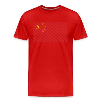 Drapeau de la Chine - T-shirt bio Premium Homme - rouge - Devant - Damien (186cm)
