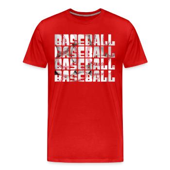 baseball - Men's Premium Organic T-Shirt - red - Front - Damien (186cm)