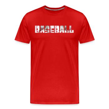 baseball - Männer Premium Bio T-Shirt - Rot - Vorne - Damien (186cm)
