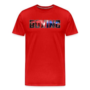 Boxe - T-shirt bio Premium Homme - rouge - Devant - Damien (186cm)