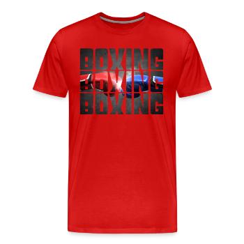 Boxe - T-shirt bio Premium Homme - rouge - Devant - Damien (186cm)