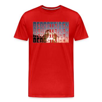 mountaineering - Men's Premium Organic T-Shirt - red - Front - Damien (186cm)
