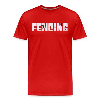 Escrime - T-shirt bio Premium Homme - rouge - Devant - Damien (186cm)