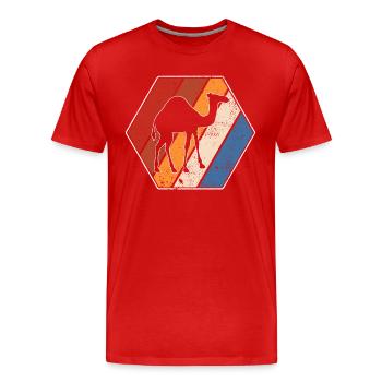 Rétro Dromadaire - T-shirt bio Premium Homme - rouge - Devant - Damien (186cm)