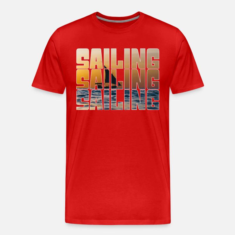 Segeln - Männer Premium Bio T-Shirt - Rot