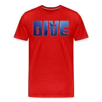 plonger - T-shirt bio Premium Homme - rouge - Devant - Damien (186cm)
