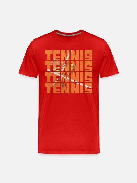 Tennis - Männer Premium Bio T-Shirt - Rot