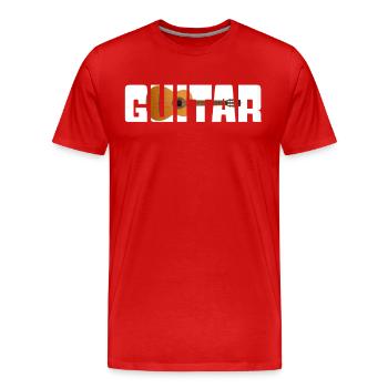 Gitarre - Männer Premium Bio T-Shirt - Rot - Vorne - Damien (186cm)