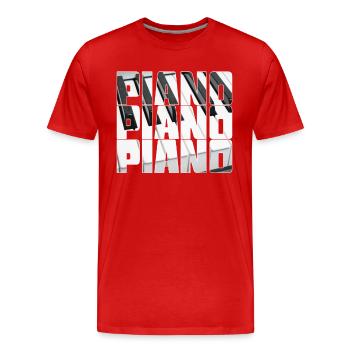 Piano - T-shirt bio Premium Homme - rouge - Devant - Damien (186cm)