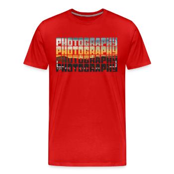 Fotografie - Männer Premium Bio T-Shirt - Rot - Vorne - Damien (186cm)