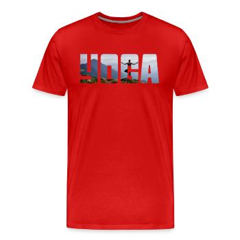 Yoga - T-shirt bio Premium Homme - rouge - Devant - Damien (186cm)