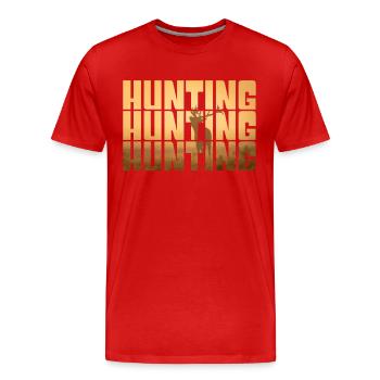 Hunt - Men's Premium Organic T-Shirt - red - Front - Damien (186cm)