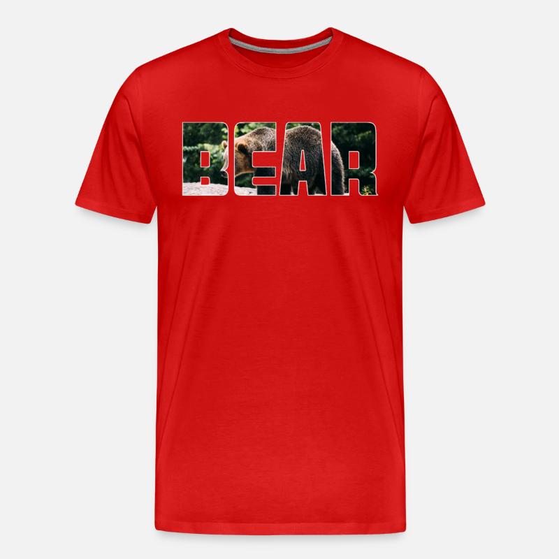 Bär - Männer Premium Bio T-Shirt - Rot