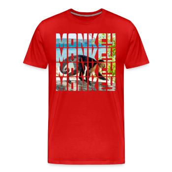 Singe - T-shirt bio Premium Homme - rouge - Devant - Damien (186cm)