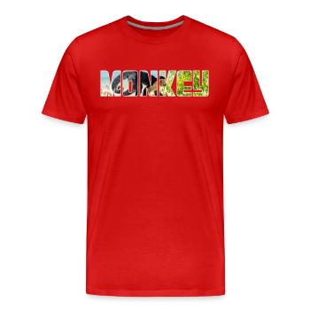 Affe - Männer Premium Bio T-Shirt - Rot - Vorne - Damien (186cm)
