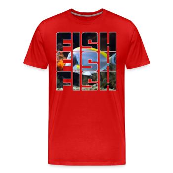Poisson - T-shirt bio Premium Homme - rouge - Devant - Damien (186cm)