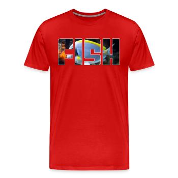 Poisson - T-shirt bio Premium Homme - rouge - Devant - Damien (186cm)