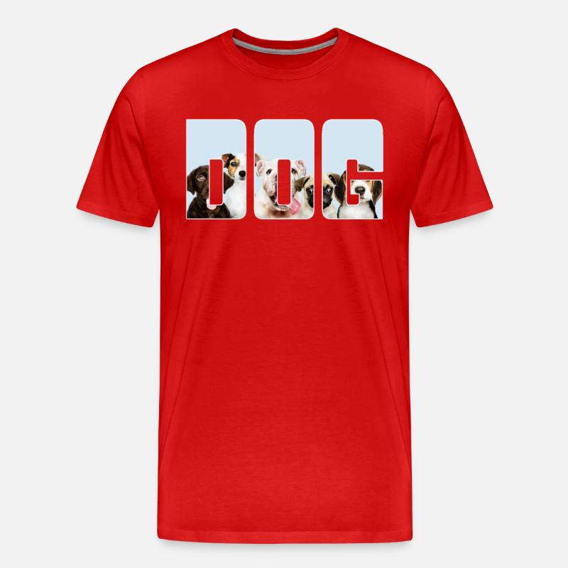 Hund - Männer Premium Bio T-Shirt - Rot