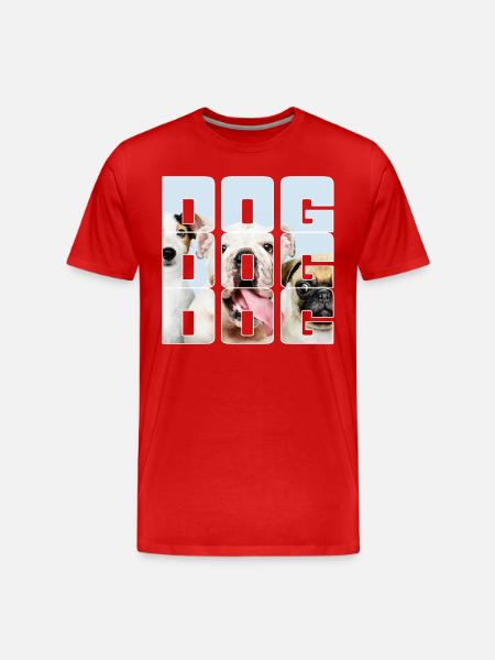 Hund - Männer Premium Bio T-Shirt - Rot