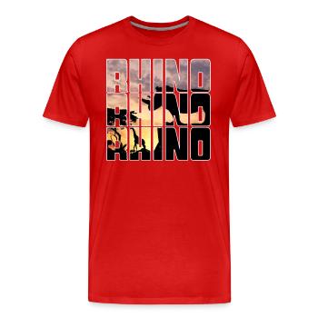 Rhinoceros - Men's Premium Organic T-Shirt - red - Front - Damien (186cm)