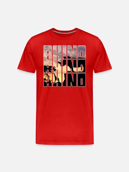 Nashorn - Männer Premium Bio T-Shirt - Rot
