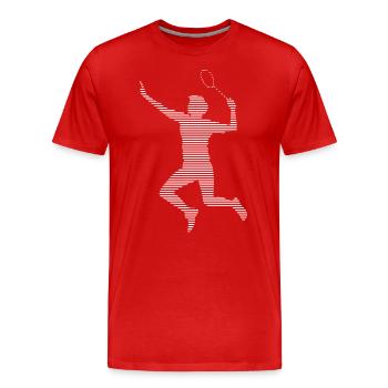 Badminton - T-shirt bio Premium Homme - rouge - Devant - Damien (186cm)
