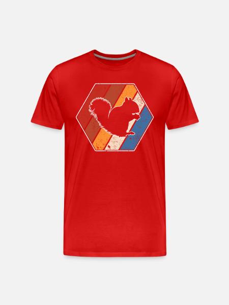 Squirrel Retro - Men's Premium Organic T-Shirt - red