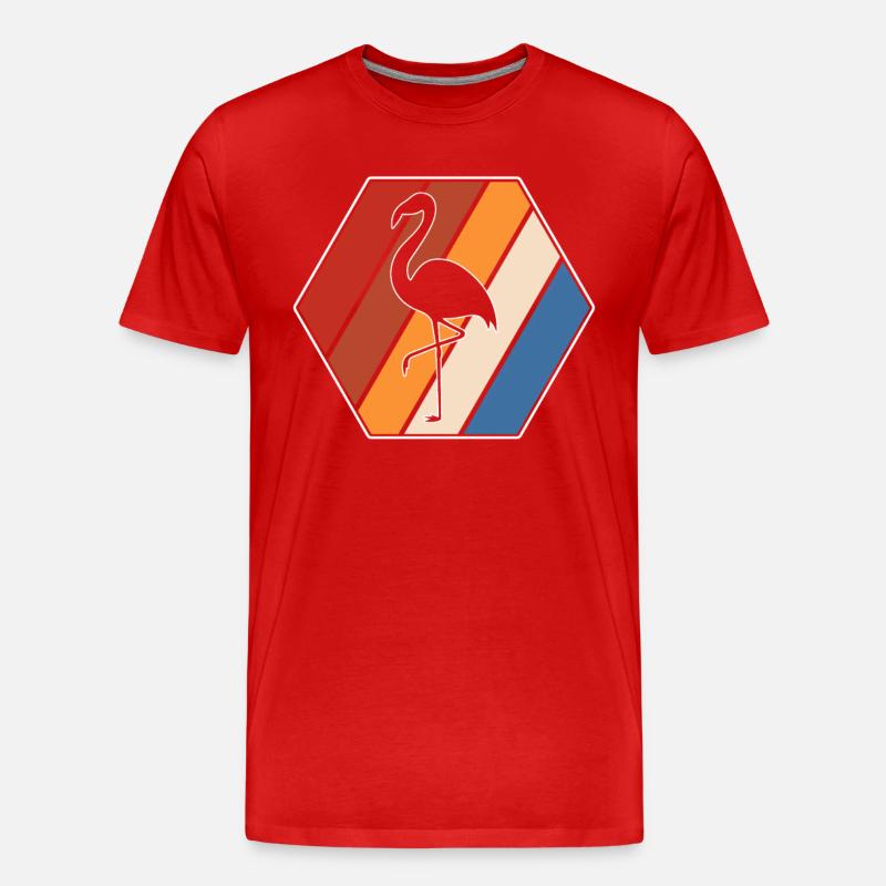 Flamingo Retro - Männer Premium Bio T-Shirt - Rot