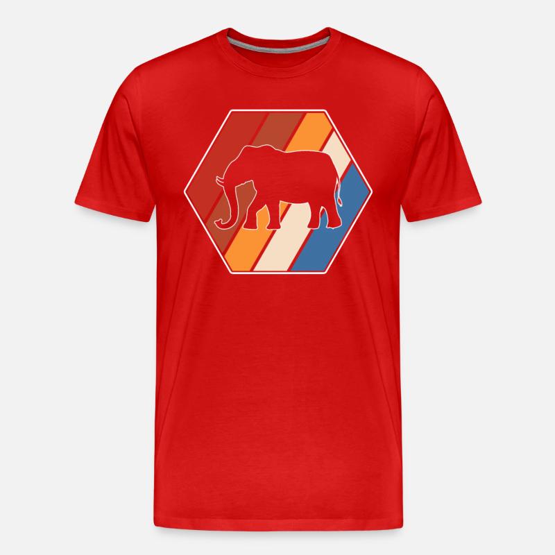 Elefant Retro - Männer Premium Bio T-Shirt - Rot