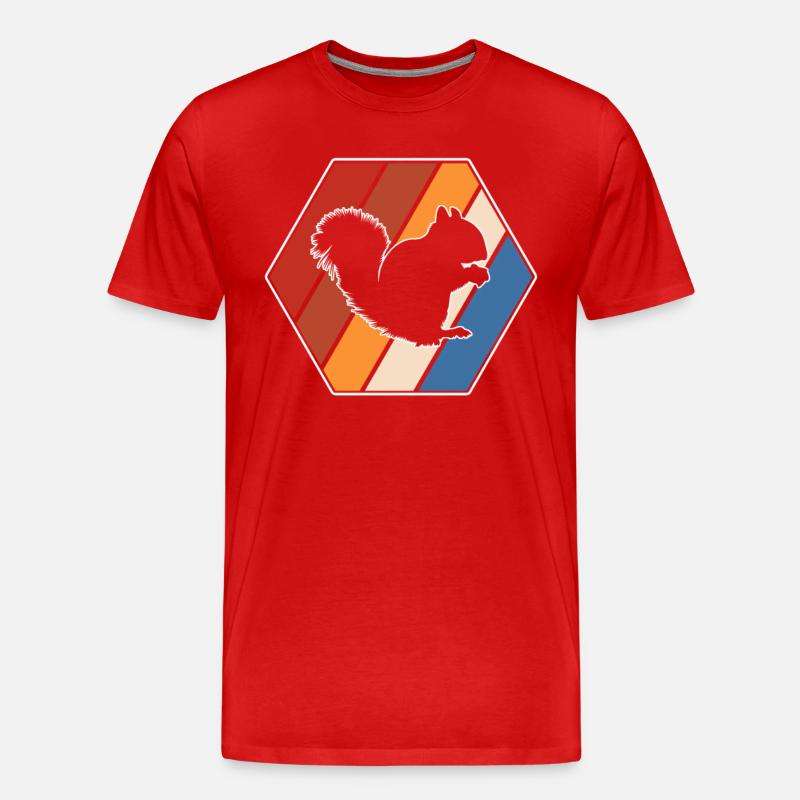 Eichhörnchen Retro - Männer Premium Bio T-Shirt - Rot