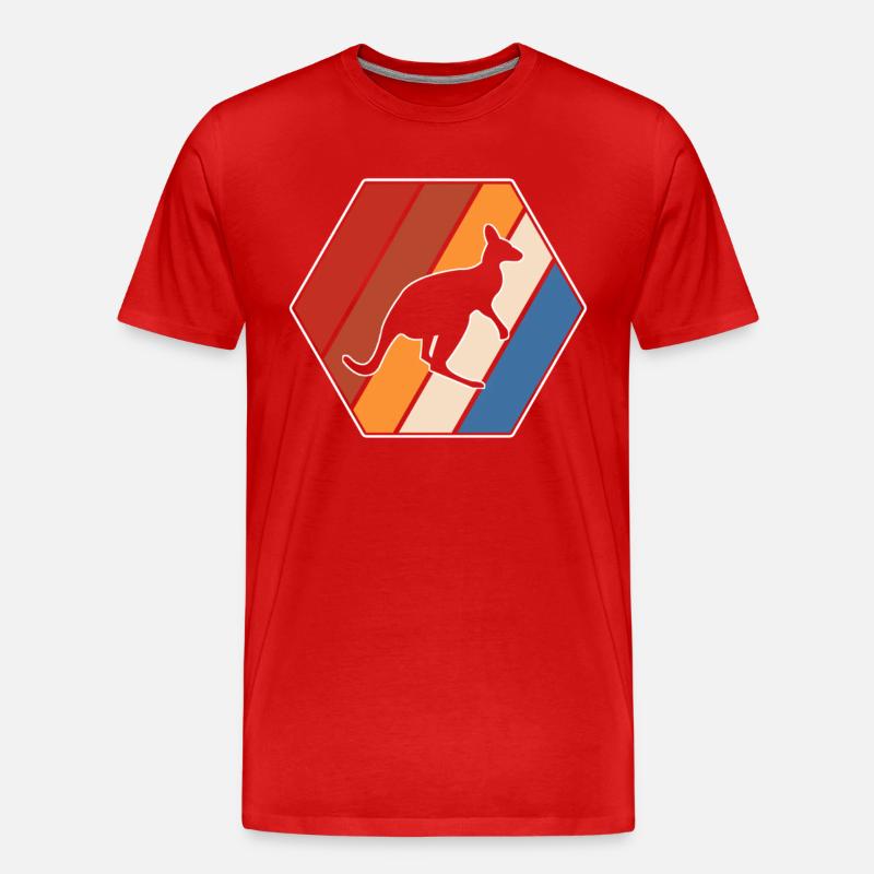 Känguru Retro - Männer Premium Bio T-Shirt - Rot