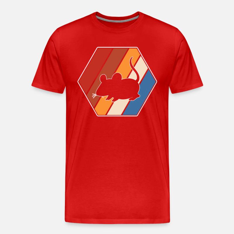 Maus Retro - Männer Premium Bio T-Shirt - Rot