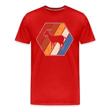 Goat Retro - Men's Premium Organic T-Shirt - red - Front - Damien (186cm)