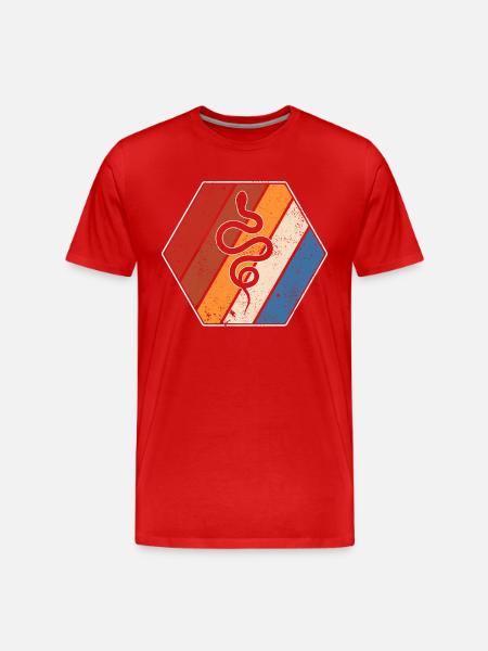 Serpent Rétro - T-shirt bio Premium Homme - rouge