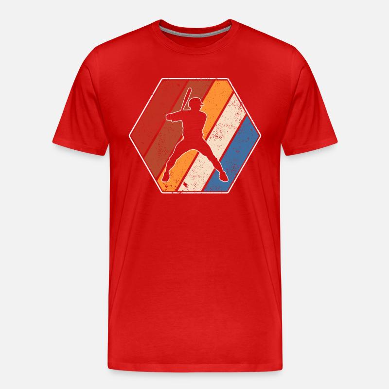 Baseball Retro - Männer Premium Bio T-Shirt - Rot