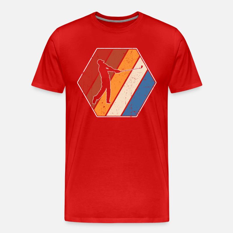 Golf Retro - Männer Premium Bio T-Shirt - Rot