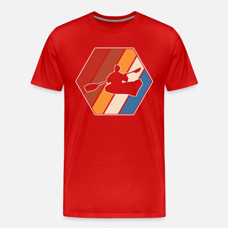Kanusport Retro - Männer Premium Bio T-Shirt - Rot