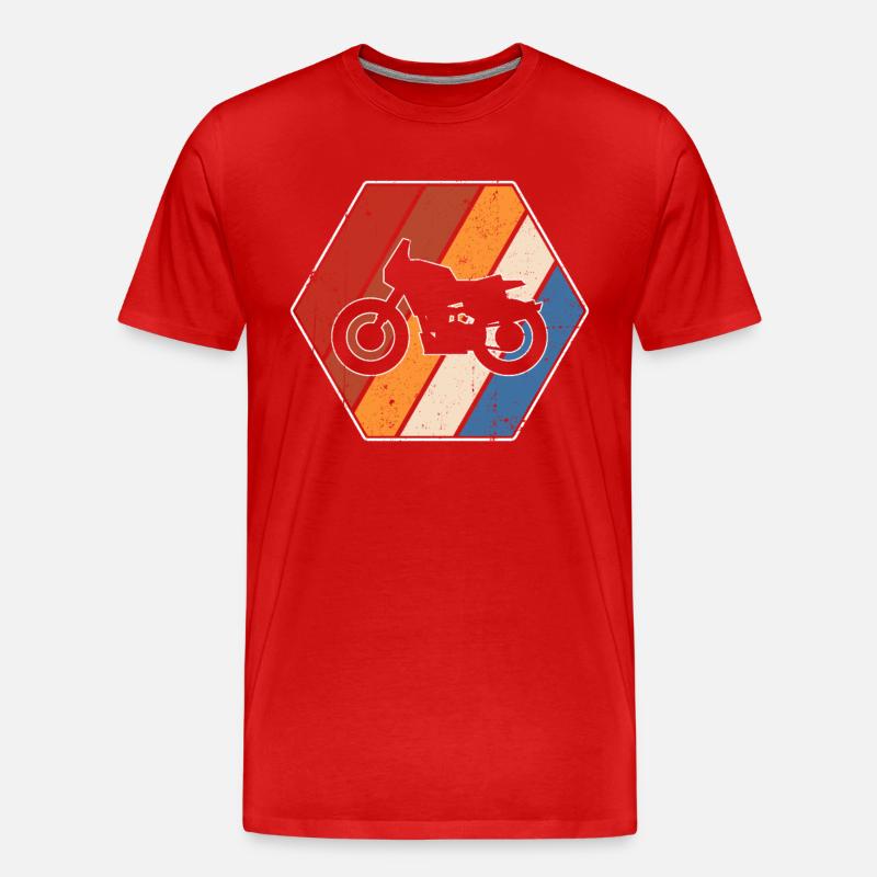 Motorrad Retro - Männer Premium Bio T-Shirt - Rot