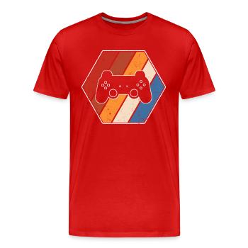 Gaming Retro - Men's Premium Organic T-Shirt - red - Front - Damien (186cm)