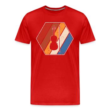 Violon Rétro - T-shirt bio Premium Homme - rouge - Devant - Damien (186cm)