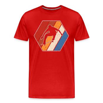 skaten retro - Männer Premium Bio T-Shirt - Rot - Vorne - Damien (186cm)